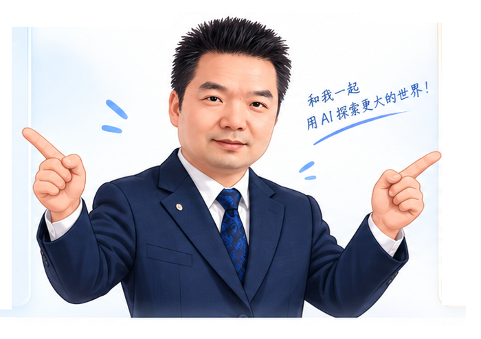 卡通人物双手分别指向3D模型和古诗词板块